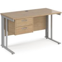 Click to view product details and reviews for Maestro 25 Straight Desk 1200mm X 600mm With 2 Drawer Pedestal Silver Cable Managed Leg Frame Leg Kendal Oak Top. Click to view product details and reviews for Maestro 25 Straight Desk 1200mm X 600mm With 2 Drawer Pedestal Silver Cable Managed Leg Frame Leg Kendal Oak Top.