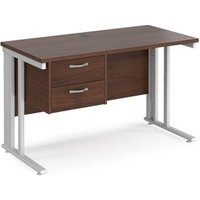 Click to view product details and reviews for Office Desk Rectangular Desk 1200mm With Pedestal Walnut Top With White Frame 600mm Depth Maestro 25 Mcm612p2whw. Click to view product details and reviews for Office Desk Rectangular Desk 1200mm With Pedestal Walnut Top With White Frame 600mm Depth Maestro 25 Mcm612p2whw.