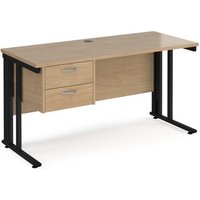 Click to view product details and reviews for Maestro 25 Straight Desk 1400mm X 600mm With 2 Drawer Pedestal Black Cable Managed Leg Frame Leg Kendal Oak Top. Click to view product details and reviews for Maestro 25 Straight Desk 1400mm X 600mm With 2 Drawer Pedestal Black Cable Managed Leg Frame Leg Kendal Oak Top.