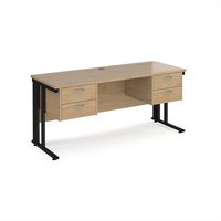 Click to view product details and reviews for Maestro 25 Straight Desk 1600mm X 600mm With Two X 2 Drawer Pedestals Black Cable Managed Leg Frame Leg Kendal Oak Top. Click to view product details and reviews for Maestro 25 Straight Desk 1600mm X 600mm With Two X 2 Drawer Pedestals Black Cable Managed Leg Frame Leg Kendal Oak Top.