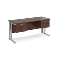 Click to view product details and reviews for Office Desk Rectangular Desk 1600mm With Double Pedestal Walnut Top With Silver Frame 600mm Depth Maestro 25 Mcm616p22sw. Click to view product details and reviews for Office Desk Rectangular Desk 1600mm With Double Pedestal Walnut Top With Silver Frame 600mm Depth Maestro 25 Mcm616p22sw.