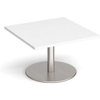 Click to view product details and reviews for Monza Square Coffee Table With Flat Round Brushed Steel Base 800mm White. Click to view product details and reviews for Monza Square Coffee Table With Flat Round Brushed Steel Base 800mm White.