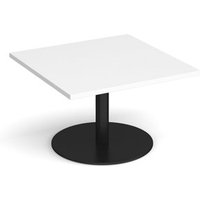 Click to view product details and reviews for Monza Square Coffee Table With Flat Round Black Base 800mm White. Click to view product details and reviews for Monza Square Coffee Table With Flat Round Black Base 800mm White.