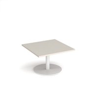 Click to view product details and reviews for Monza Square Coffee Table With Flat Round White Base 800mm Light Grey. Click to view product details and reviews for Monza Square Coffee Table With Flat Round White Base 800mm Light Grey.