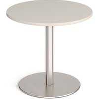 Click to view product details and reviews for Monza Circular Dining Table With Flat Round Brushed Steel Base 800mm Light Grey. Click to view product details and reviews for Monza Circular Dining Table With Flat Round Brushed Steel Base 800mm Light Grey.