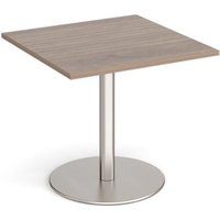 Click to view product details and reviews for Monza Square Dining Table With Flat Round Brushed Steel Base 800mm Barcelona Walnut. Click to view product details and reviews for Monza Square Dining Table With Flat Round Brushed Steel Base 800mm Barcelona Walnut.