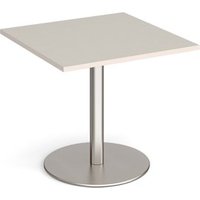 Click to view product details and reviews for Monza Square Dining Table With Flat Round Brushed Steel Base 800mm Light Grey. Click to view product details and reviews for Monza Square Dining Table With Flat Round Brushed Steel Base 800mm Light Grey.