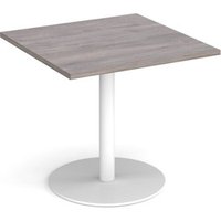Click to view product details and reviews for Monza Square Dining Table With Flat Round White Base 800mm Grey Oak. Click to view product details and reviews for Monza Square Dining Table With Flat Round White Base 800mm Grey Oak.