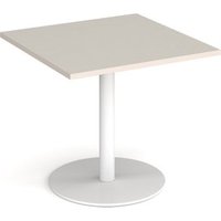 Click to view product details and reviews for Monza Square Dining Table With Flat Round White Base 800mm Light Grey. Click to view product details and reviews for Monza Square Dining Table With Flat Round White Base 800mm Light Grey.