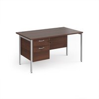 Click to view product details and reviews for Office Desk Rectangular Desk 1400mm With Pedestal Walnut Top With Silver Frame 800mm Depth Maestro 25 Mh14p2sw. Click to view product details and reviews for Office Desk Rectangular Desk 1400mm With Pedestal Walnut Top With Silver Frame 800mm Depth Maestro 25 Mh14p2sw.