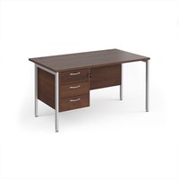 Click to view product details and reviews for Office Desk Rectangular Desk 1400mm With Pedestal Walnut Top With Silver Frame 800mm Depth Maestro 25 Mh14p3sw. Click to view product details and reviews for Office Desk Rectangular Desk 1400mm With Pedestal Walnut Top With Silver Frame 800mm Depth Maestro 25 Mh14p3sw.