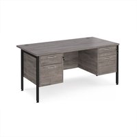 Click to view product details and reviews for Maestro 25 Straight Desk 1600mm X 800mm With Two X 2 Drawer Pedestals Black H Frame Leg Grey Oak Top. Click to view product details and reviews for Maestro 25 Straight Desk 1600mm X 800mm With Two X 2 Drawer Pedestals Black H Frame Leg Grey Oak Top.
