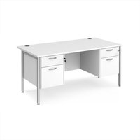 Click to view product details and reviews for Office Desk Rectangular Desk 1600mm With Double Pedestal White Top With Silver Frame 800mm Depth Maestro 25 Mh16p22swh. Click to view product details and reviews for Office Desk Rectangular Desk 1600mm With Double Pedestal White Top With Silver Frame 800mm Depth Maestro 25 Mh16p22swh.
