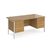 Click to view product details and reviews for Office Desk Rectangular Desk 1600mm With Double Pedestal Oak Top With White Frame 800mm Depth Maestro 25 Mh16p22who. Click to view product details and reviews for Office Desk Rectangular Desk 1600mm With Double Pedestal Oak Top With White Frame 800mm Depth Maestro 25 Mh16p22who.