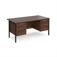 Click to view product details and reviews for Office Desk Rectangular Desk 1600mm With Double Pedestal Walnut Top With Black Frame 800mm Depth Maestro 25 Mh16p23kw. Click to view product details and reviews for Office Desk Rectangular Desk 1600mm With Double Pedestal Walnut Top With Black Frame 800mm Depth Maestro 25 Mh16p23kw.