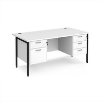Click to view product details and reviews for Office Desk Rectangular Desk 1600mm With Double Pedestal White Top With Black Frame 800mm Depth Maestro 25 Mh16p23kwh. Click to view product details and reviews for Office Desk Rectangular Desk 1600mm With Double Pedestal White Top With Black Frame 800mm Depth Maestro 25 Mh16p23kwh.