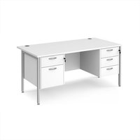 Click to view product details and reviews for Office Desk Rectangular Desk 1600mm With Double Pedestal White Top With Silver Frame 800mm Depth Maestro 25 Mh16p23swh. Click to view product details and reviews for Office Desk Rectangular Desk 1600mm With Double Pedestal White Top With Silver Frame 800mm Depth Maestro 25 Mh16p23swh.