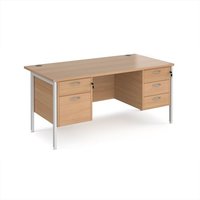 Click to view product details and reviews for Office Desk Rectangular Desk 1600mm With Double Pedestal Beech Top With White Frame 800mm Depth Maestro 25 Mh16p23whb. Click to view product details and reviews for Office Desk Rectangular Desk 1600mm With Double Pedestal Beech Top With White Frame 800mm Depth Maestro 25 Mh16p23whb.