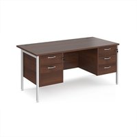 Click to view product details and reviews for Office Desk Rectangular Desk 1600mm With Double Pedestal Walnut Top With White Frame 800mm Depth Maestro 25 Mh16p23whw. Click to view product details and reviews for Office Desk Rectangular Desk 1600mm With Double Pedestal Walnut Top With White Frame 800mm Depth Maestro 25 Mh16p23whw.