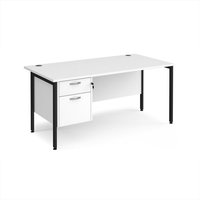 Click to view product details and reviews for Office Desk Rectangular Desk 1600mm With Pedestal White Top With Black Frame 800mm Depth Maestro 25 Mh16p2kwh. Click to view product details and reviews for Office Desk Rectangular Desk 1600mm With Pedestal White Top With Black Frame 800mm Depth Maestro 25 Mh16p2kwh.