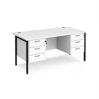 Click to view product details and reviews for Office Desk Rectangular Desk 1600mm With Double Pedestal White Top With Black Frame 800mm Depth Maestro 25 Mh16p33kwh. Click to view product details and reviews for Office Desk Rectangular Desk 1600mm With Double Pedestal White Top With Black Frame 800mm Depth Maestro 25 Mh16p33kwh.