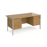 Click to view product details and reviews for Office Desk Rectangular Desk 1600mm With Double Pedestal Oak Top With Silver Frame 800mm Depth Maestro 25 Mh16p33so. Click to view product details and reviews for Office Desk Rectangular Desk 1600mm With Double Pedestal Oak Top With Silver Frame 800mm Depth Maestro 25 Mh16p33so.