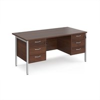 Click to view product details and reviews for Office Desk Rectangular Desk 1600mm With Double Pedestal Walnut Top With Silver Frame 800mm Depth Maestro 25 Mh16p33sw. Click to view product details and reviews for Office Desk Rectangular Desk 1600mm With Double Pedestal Walnut Top With Silver Frame 800mm Depth Maestro 25 Mh16p33sw.