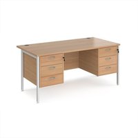 Click to view product details and reviews for Office Desk Rectangular Desk 1600mm With Double Pedestal Beech Top With White Frame 800mm Depth Maestro 25 Mh16p33whb. Click to view product details and reviews for Office Desk Rectangular Desk 1600mm With Double Pedestal Beech Top With White Frame 800mm Depth Maestro 25 Mh16p33whb.