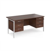 Click to view product details and reviews for Office Desk Rectangular Desk 1600mm With Double Pedestal Walnut Top With White Frame 800mm Depth Maestro 25 Mh16p33whw. Click to view product details and reviews for Office Desk Rectangular Desk 1600mm With Double Pedestal Walnut Top With White Frame 800mm Depth Maestro 25 Mh16p33whw.