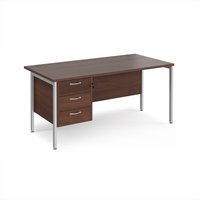 Click to view product details and reviews for Office Desk Rectangular Desk 1600mm With Pedestal Walnut Top With Silver Frame 800mm Depth Maestro 25 Mh16p3sw. Click to view product details and reviews for Office Desk Rectangular Desk 1600mm With Pedestal Walnut Top With Silver Frame 800mm Depth Maestro 25 Mh16p3sw.
