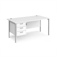 Click to view product details and reviews for Office Desk Rectangular Desk 1600mm With Pedestal White Top With Silver Frame 800mm Depth Maestro 25 Mh16p3swh. Click to view product details and reviews for Office Desk Rectangular Desk 1600mm With Pedestal White Top With Silver Frame 800mm Depth Maestro 25 Mh16p3swh.
