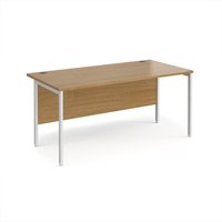Click to view product details and reviews for Office Desk 1600mm Rectangular Desk With H Frame Leg Oak Tops With White Frames 800mm Depth Maestro 25. Click to view product details and reviews for Office Desk 1600mm Rectangular Desk With H Frame Leg Oak Tops With White Frames 800mm Depth Maestro 25.