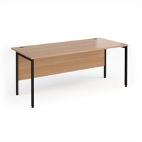 Click to view product details and reviews for Office Desk 1800mm Rectangular Desk With H Frame Leg Beech Tops With Black Frames Maestro 25. Click to view product details and reviews for Office Desk 1800mm Rectangular Desk With H Frame Leg Beech Tops With Black Frames Maestro 25.