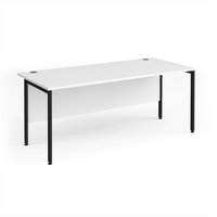 Click to view product details and reviews for Office Desk 1800mm Rectangular Desk With H Frame Leg White Tops With Black Frames Maestro 25. Click to view product details and reviews for Office Desk 1800mm Rectangular Desk With H Frame Leg White Tops With Black Frames Maestro 25.
