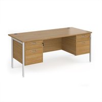 Click to view product details and reviews for Office Desk Rectangular Desk 1800mm With Double Pedestal Oak Top With White Frame 800mm Depth Maestro 25 Mh18p22who. Click to view product details and reviews for Office Desk Rectangular Desk 1800mm With Double Pedestal Oak Top With White Frame 800mm Depth Maestro 25 Mh18p22who.