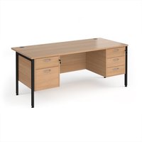 Click to view product details and reviews for Office Desk Rectangular Desk 1800mm With Double Pedestal Beech Top With Black Frame 800mm Depth Maestro 25 Mh18p23kb. Click to view product details and reviews for Office Desk Rectangular Desk 1800mm With Double Pedestal Beech Top With Black Frame 800mm Depth Maestro 25 Mh18p23kb.