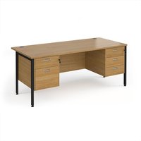 Click to view product details and reviews for Office Desk Rectangular Desk 1800mm With Double Pedestal Oak Top With Black Frame 800mm Depth Maestro 25 Mh18p23ko. Click to view product details and reviews for Office Desk Rectangular Desk 1800mm With Double Pedestal Oak Top With Black Frame 800mm Depth Maestro 25 Mh18p23ko.