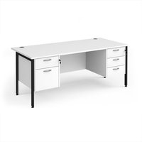 Click to view product details and reviews for Office Desk Rectangular Desk 1800mm With Double Pedestal White Top With Black Frame 800mm Depth Maestro 25 Mh18p23kwh. Click to view product details and reviews for Office Desk Rectangular Desk 1800mm With Double Pedestal White Top With Black Frame 800mm Depth Maestro 25 Mh18p23kwh.