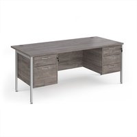 Click to view product details and reviews for Maestro 25 Straight Desk 1800mm X 800mm With 2 And 3 Drawer Pedestals Silver H Frame Leg Grey Oak Top. Click to view product details and reviews for Maestro 25 Straight Desk 1800mm X 800mm With 2 And 3 Drawer Pedestals Silver H Frame Leg Grey Oak Top.