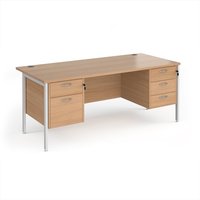 Click to view product details and reviews for Office Desk Rectangular Desk 1800mm With Double Pedestal Beech Top With White Frame 800mm Depth Maestro 25 Mh18p23whb. Click to view product details and reviews for Office Desk Rectangular Desk 1800mm With Double Pedestal Beech Top With White Frame 800mm Depth Maestro 25 Mh18p23whb.