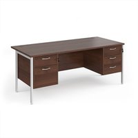Click to view product details and reviews for Office Desk Rectangular Desk 1800mm With Double Pedestal Walnut Top With White Frame 800mm Depth Maestro 25 Mh18p23whw. Click to view product details and reviews for Office Desk Rectangular Desk 1800mm With Double Pedestal Walnut Top With White Frame 800mm Depth Maestro 25 Mh18p23whw.