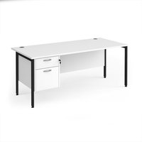 Click to view product details and reviews for Office Desk Rectangular Desk 1800mm With Pedestal White Top With Black Frame 800mm Depth Maestro 25 Mh18p2kwh. Click to view product details and reviews for Office Desk Rectangular Desk 1800mm With Pedestal White Top With Black Frame 800mm Depth Maestro 25 Mh18p2kwh.
