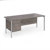Click to view product details and reviews for Maestro 25 Straight Desk 1800mm X 800mm With 2 Drawer Pedestal Silver H Frame Leg Grey Oak Top. Click to view product details and reviews for Maestro 25 Straight Desk 1800mm X 800mm With 2 Drawer Pedestal Silver H Frame Leg Grey Oak Top.