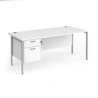 Click to view product details and reviews for Office Desk Rectangular Desk 1800mm With Pedestal White Top With Silver Frame 800mm Depth Maestro 25 Mh18p2swh. Click to view product details and reviews for Office Desk Rectangular Desk 1800mm With Pedestal White Top With Silver Frame 800mm Depth Maestro 25 Mh18p2swh.