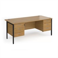 Click to view product details and reviews for Office Desk Rectangular Desk 1800mm With Double Pedestal Oak Top With Black Frame 800mm Depth Maestro 25 Mh18p33ko. Click to view product details and reviews for Office Desk Rectangular Desk 1800mm With Double Pedestal Oak Top With Black Frame 800mm Depth Maestro 25 Mh18p33ko.