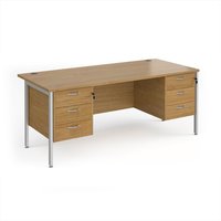 Click to view product details and reviews for Office Desk Rectangular Desk 1800mm With Double Pedestal Oak Top With Silver Frame 800mm Depth Maestro 25 Mh18p33so. Click to view product details and reviews for Office Desk Rectangular Desk 1800mm With Double Pedestal Oak Top With Silver Frame 800mm Depth Maestro 25 Mh18p33so.
