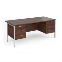 Click to view product details and reviews for Office Desk Rectangular Desk 1800mm With Double Pedestal Walnut Top With Silver Frame 800mm Depth Maestro 25 Mh18p33sw. Click to view product details and reviews for Office Desk Rectangular Desk 1800mm With Double Pedestal Walnut Top With Silver Frame 800mm Depth Maestro 25 Mh18p33sw.