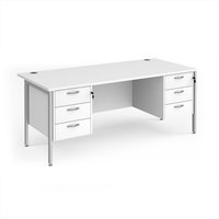 Click to view product details and reviews for Office Desk Rectangular Desk 1800mm With Double Pedestal White Top With Silver Frame 800mm Depth Maestro 25 Mh18p33swh. Click to view product details and reviews for Office Desk Rectangular Desk 1800mm With Double Pedestal White Top With Silver Frame 800mm Depth Maestro 25 Mh18p33swh.