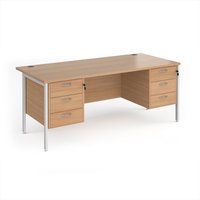 Click to view product details and reviews for Office Desk Rectangular Desk 1800mm With Double Pedestal Beech Top With White Frame 800mm Depth Maestro 25 Mh18p33whb. Click to view product details and reviews for Office Desk Rectangular Desk 1800mm With Double Pedestal Beech Top With White Frame 800mm Depth Maestro 25 Mh18p33whb.