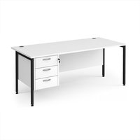 Click to view product details and reviews for Office Desk Rectangular Desk 1800mm With Pedestal White Top With Black Frame 800mm Depth Maestro 25 Mh18p3kwh. Click to view product details and reviews for Office Desk Rectangular Desk 1800mm With Pedestal White Top With Black Frame 800mm Depth Maestro 25 Mh18p3kwh.